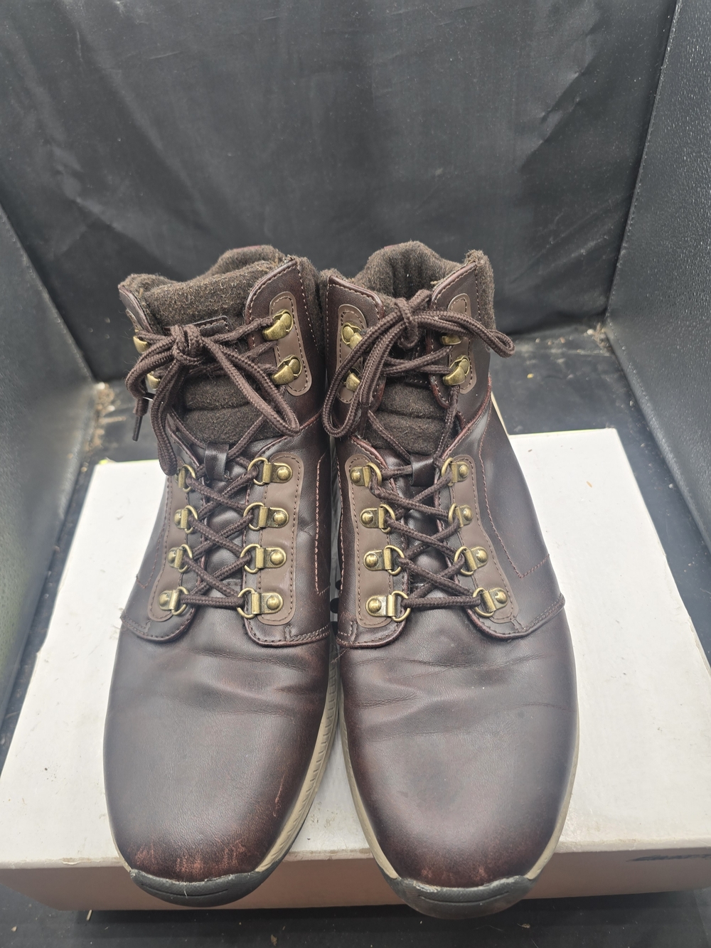 Khombu Men's Dark Brown Lace-Up Hiking Boots